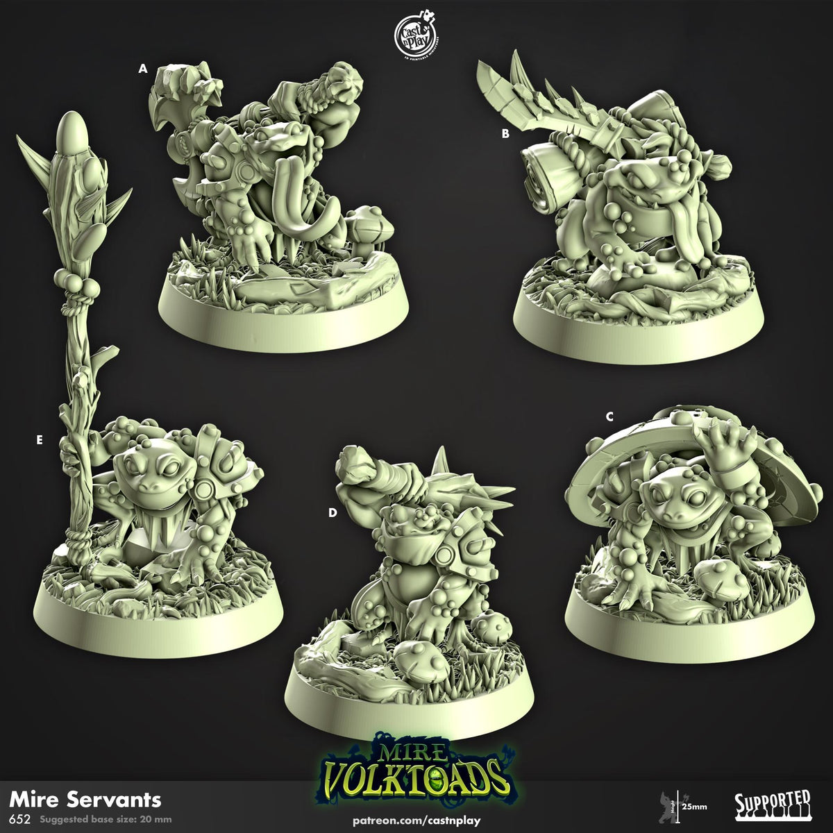 Grung Sorcerer Miniature - resin tabletop miniature front view