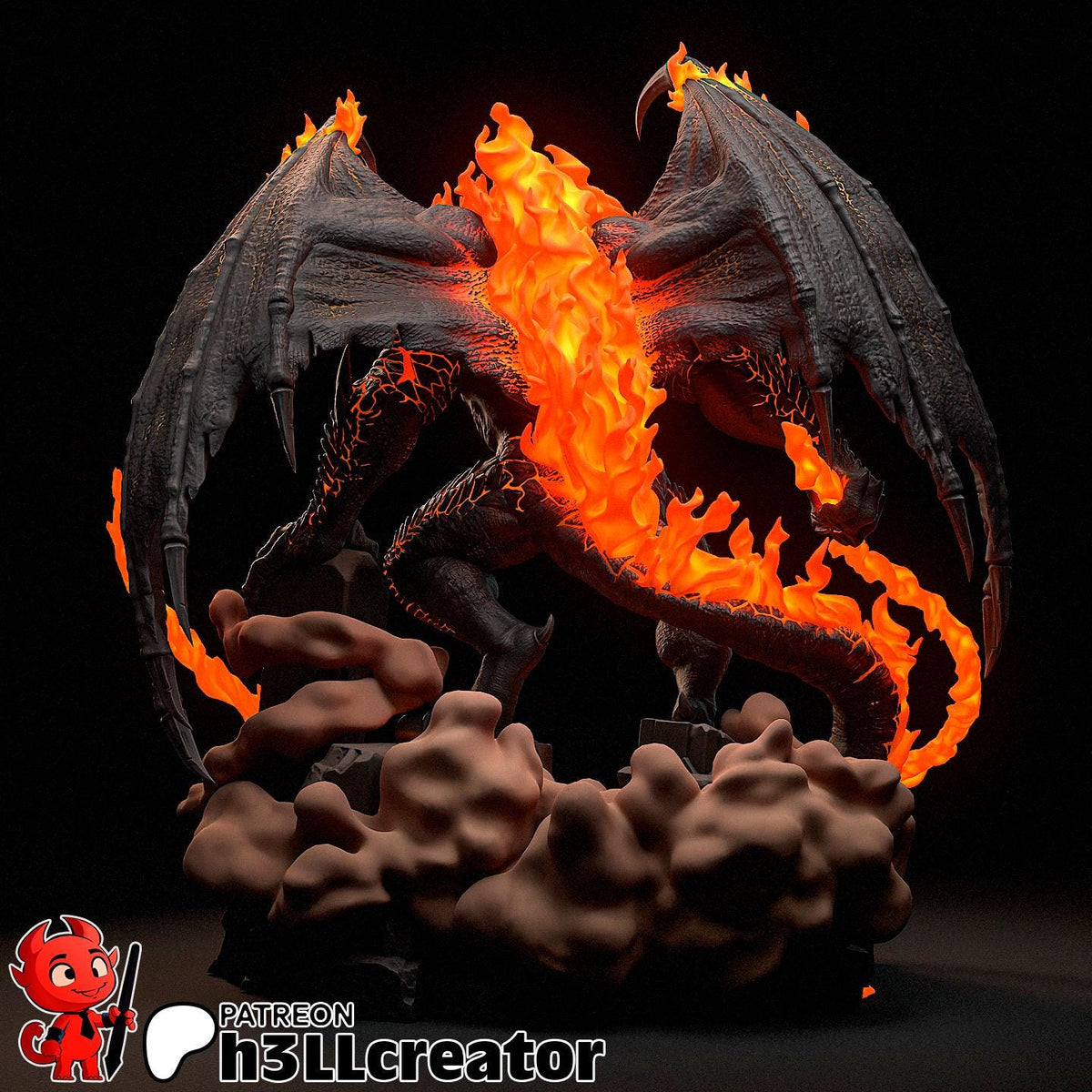 Balrog Figure - The Lord of the Rings - paintable tabletop miniature product view