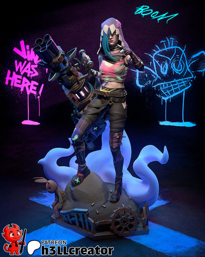 Jinx Figure - Arcane - 3D printed miniature detail view