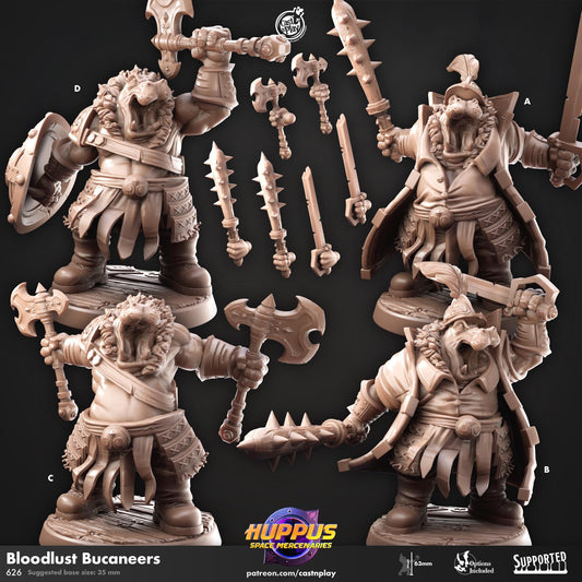 Giff Fighter Miniature - resin tabletop miniature front view