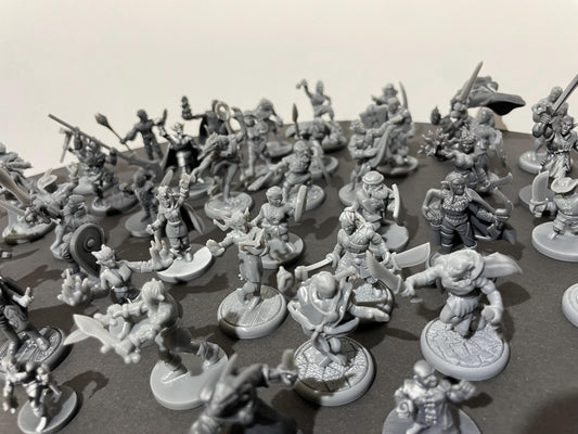 47 Miniature Set - Various Races and Classes - resin tabletop miniature alternate angle