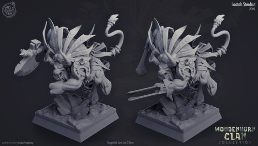 Minotaur Fighter Miniature - resin tabletop miniature front view
