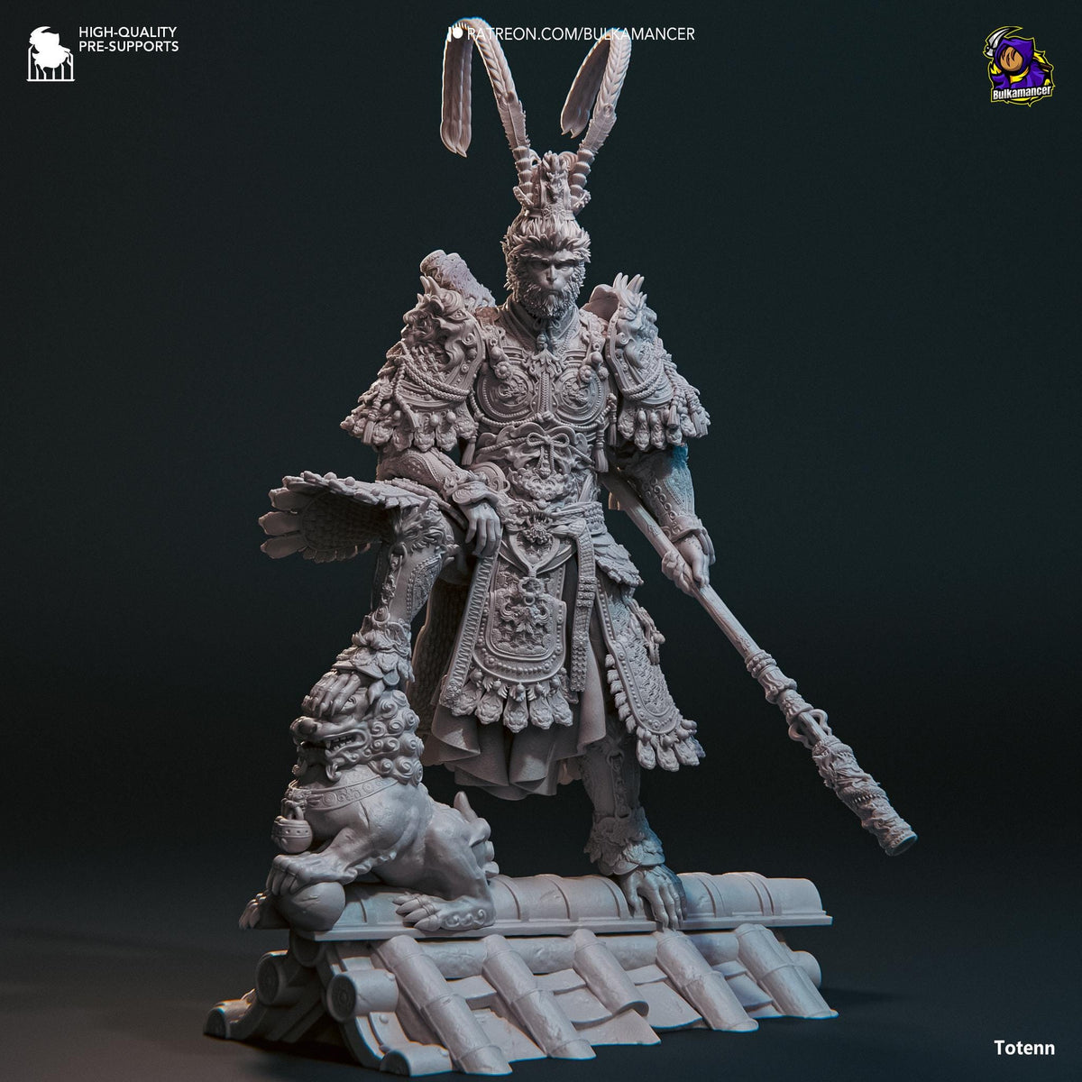 Destined One Black Myth Wukong Figure - 3D printed miniature detail view