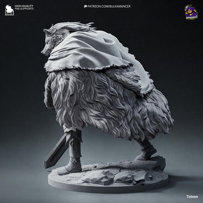 Blaidd the Half Wolf Figure - Elden Ring - paintable tabletop miniature product view