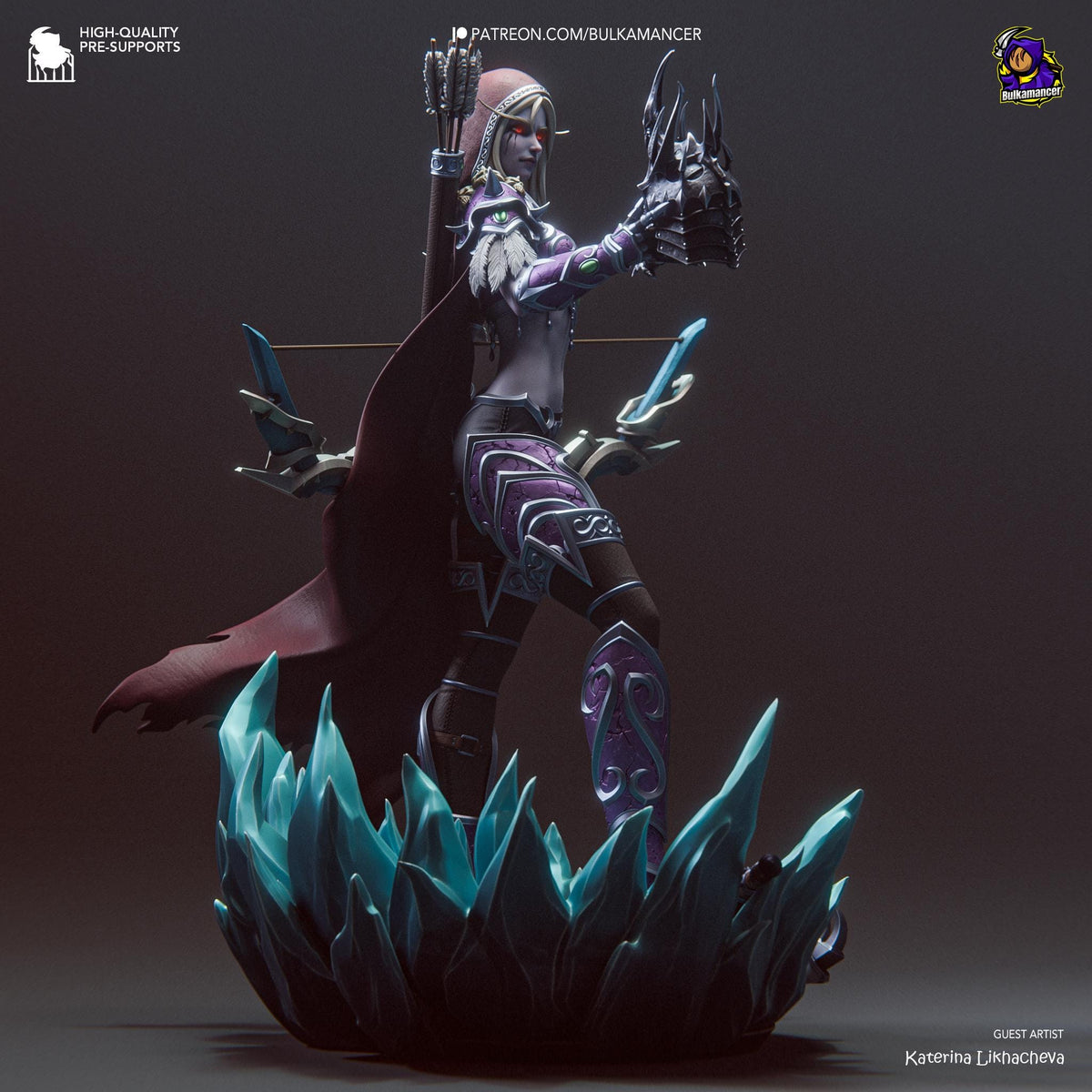 Sylvanas Windrunner Figure - World of Warcraft - resin tabletop miniature alternate angle