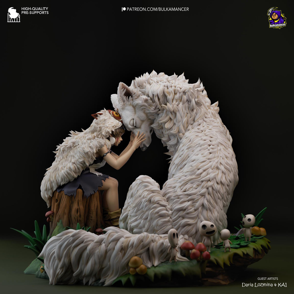 San Princess Mononoke Figure - resin tabletop miniature front view