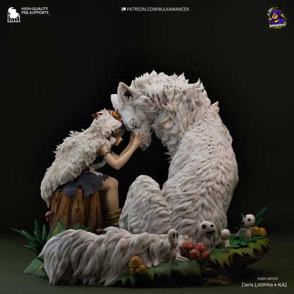 San Princess Mononoke Figure - resin tabletop miniature front view