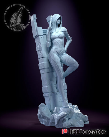 Kasumi Figure - Mass Effect - 3D printed miniature detail view