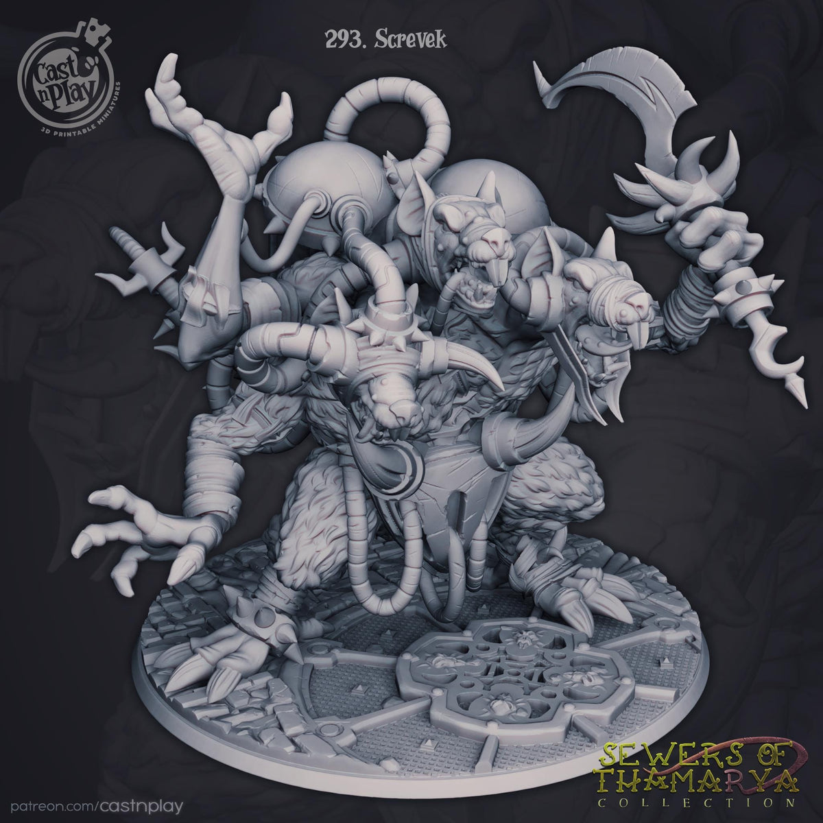 Ratfolk Miniature - resin tabletop miniature front view