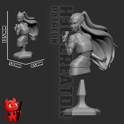 Mira KPop Demon Hunters Bust - resin miniature view 7