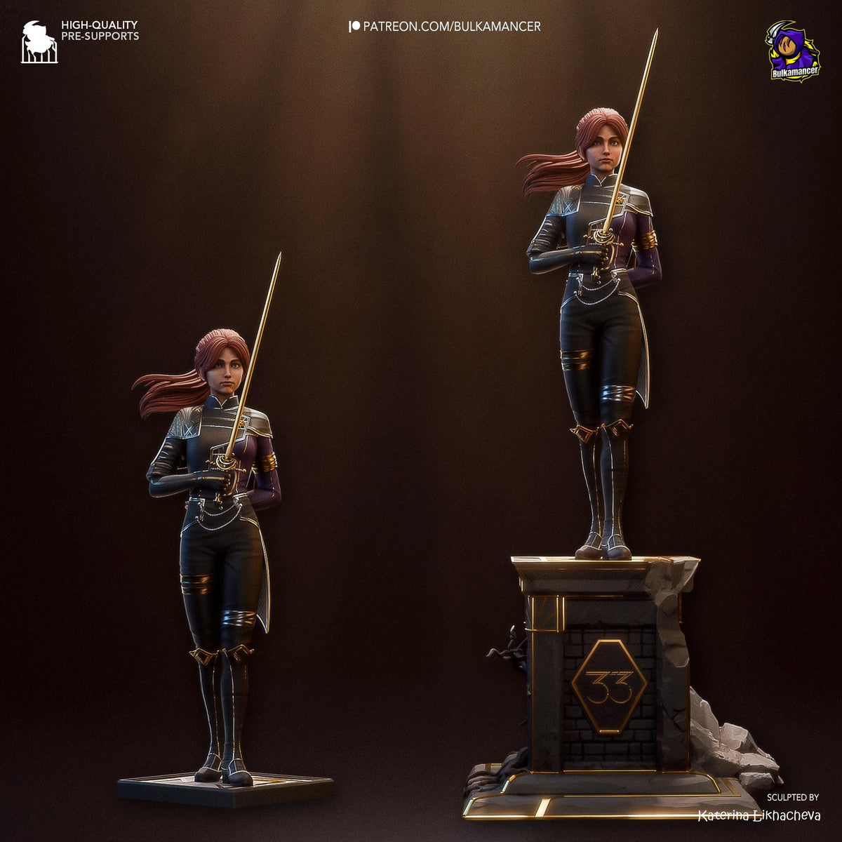 Maelle Figure - Clair Obscur: Expedition 33 - 3D printed miniature detail view
