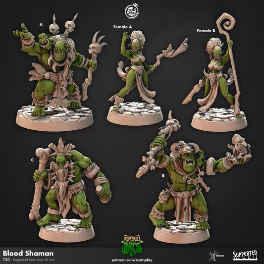 Orc Shaman Miniature - resin tabletop miniature front view