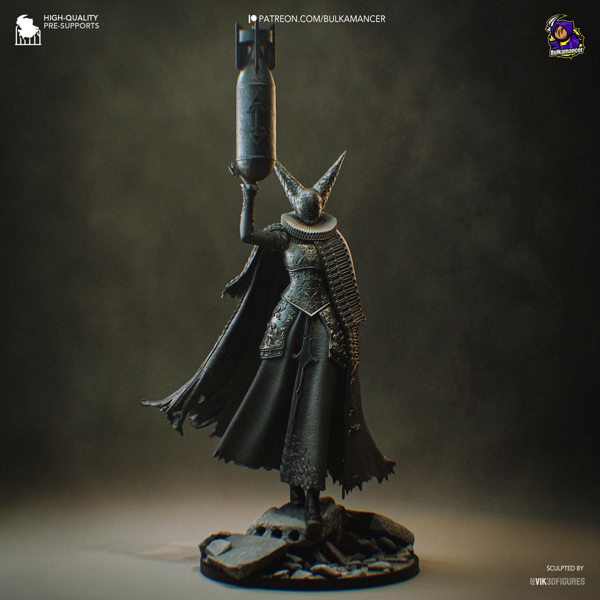 Artillery Witch Trench Crusade Figure - resin tabletop miniature front view