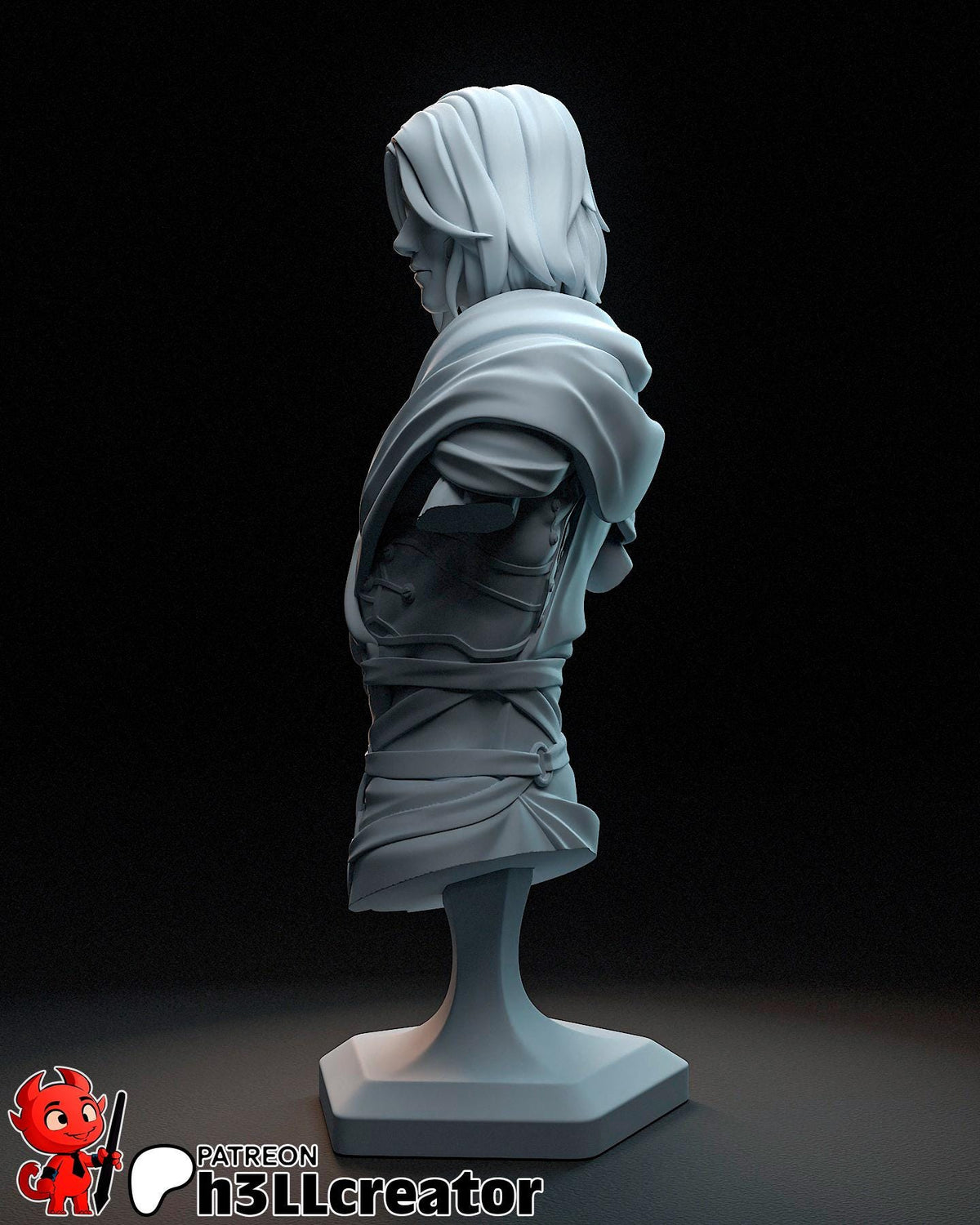 Viktor Bust - Arcane - resin tabletop miniature alternate angle