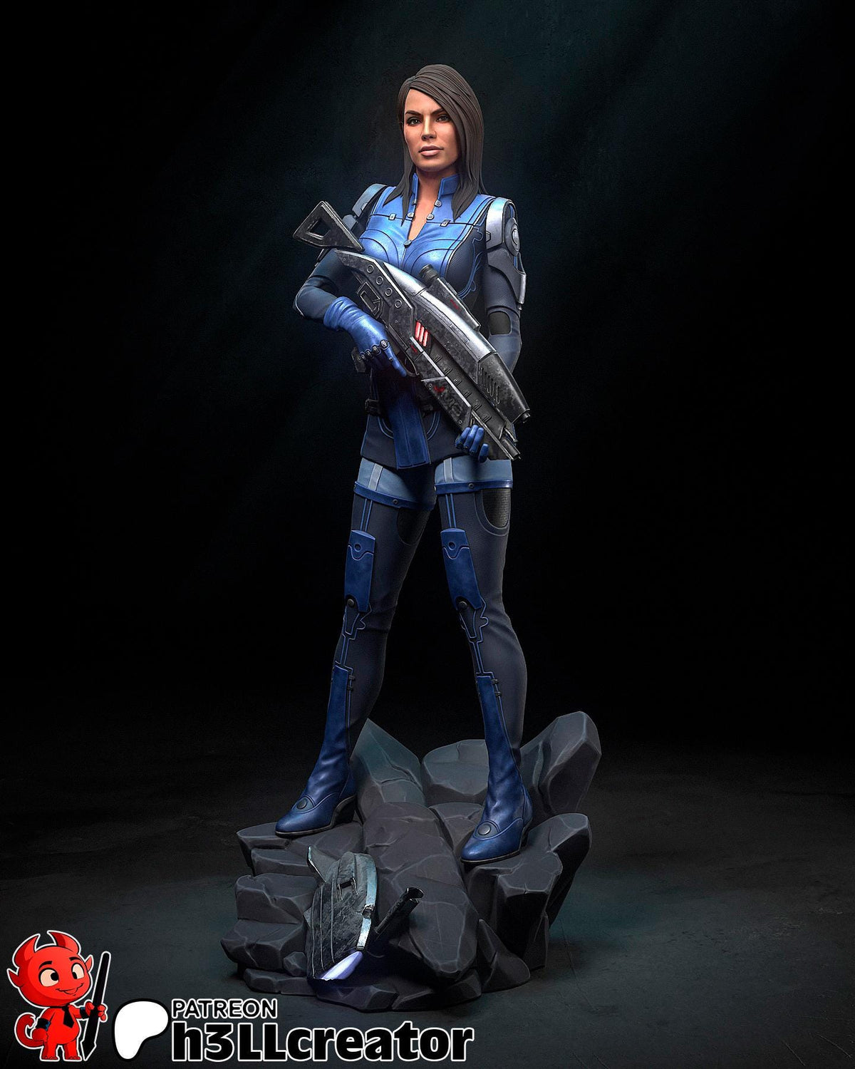 Ashley Williams Figure - Mass Effect - resin tabletop miniature alternate angle