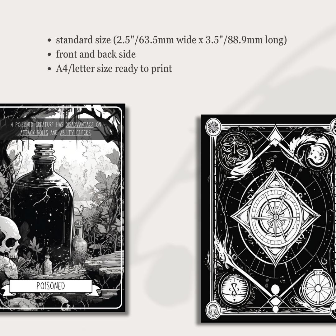 D&D 5e Condition Cards Printable Set - printable tabletop RPG resource preview