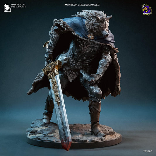 Blaidd the Half Wolf Figure - Elden Ring - resin tabletop miniature front view