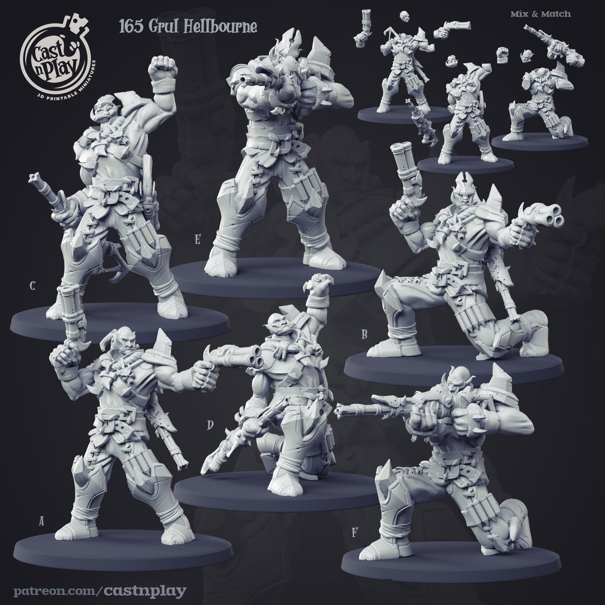 Orc Demon Hunter Miniature - resin tabletop miniature front view