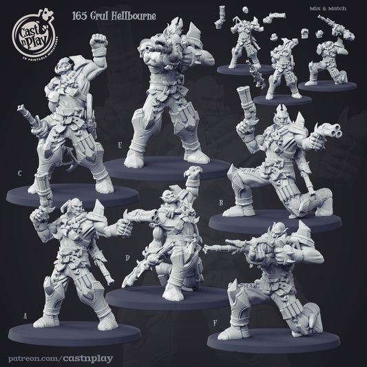 Orc Demon Hunter Miniature - resin tabletop miniature front view