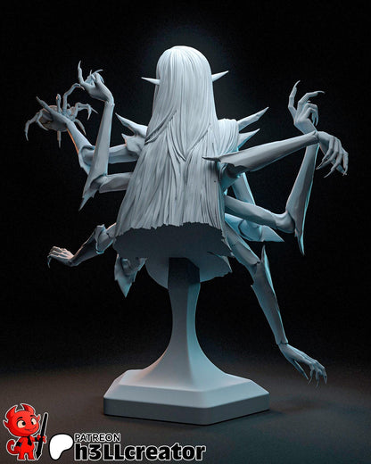 Lolth Bust - 3D printed miniature detail view