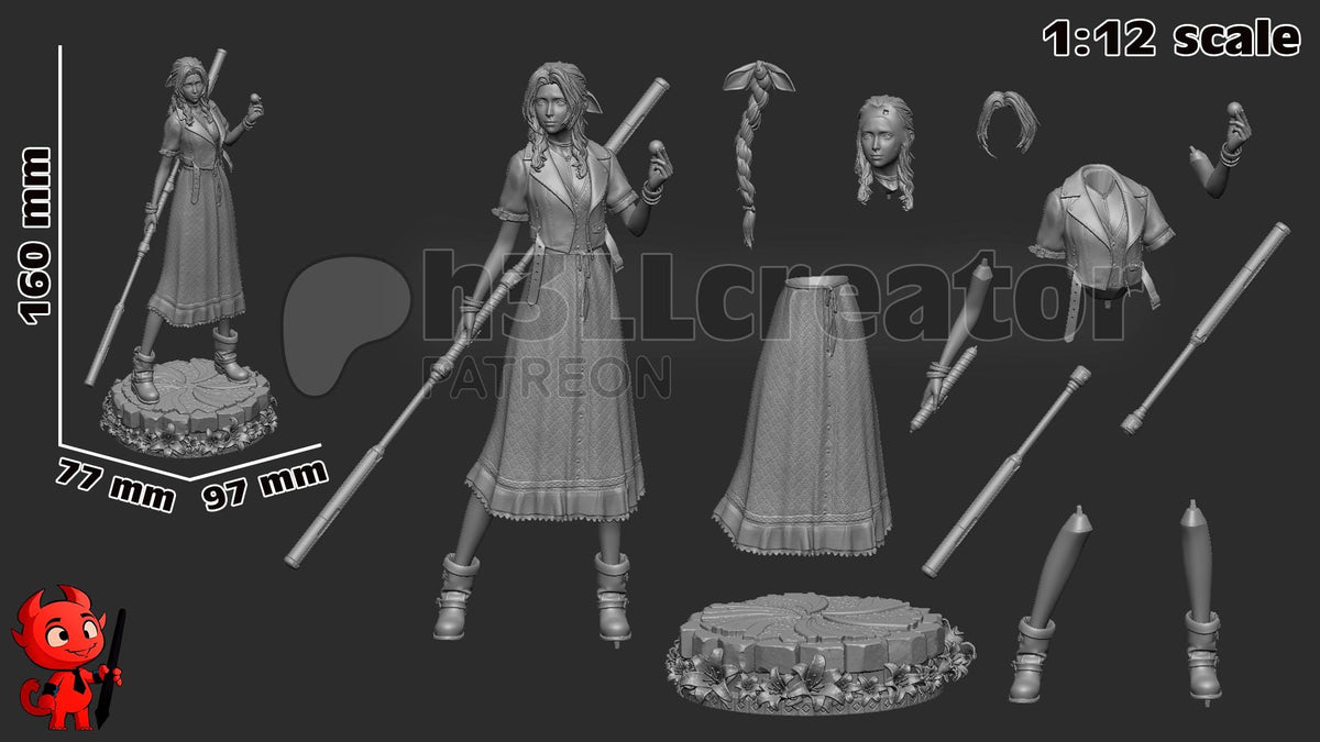 Aerith Figure - Final Fantasy VII - resin miniature view 8