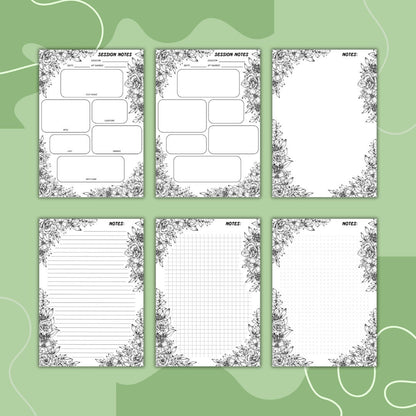 Session Notes - printable tabletop RPG resource preview