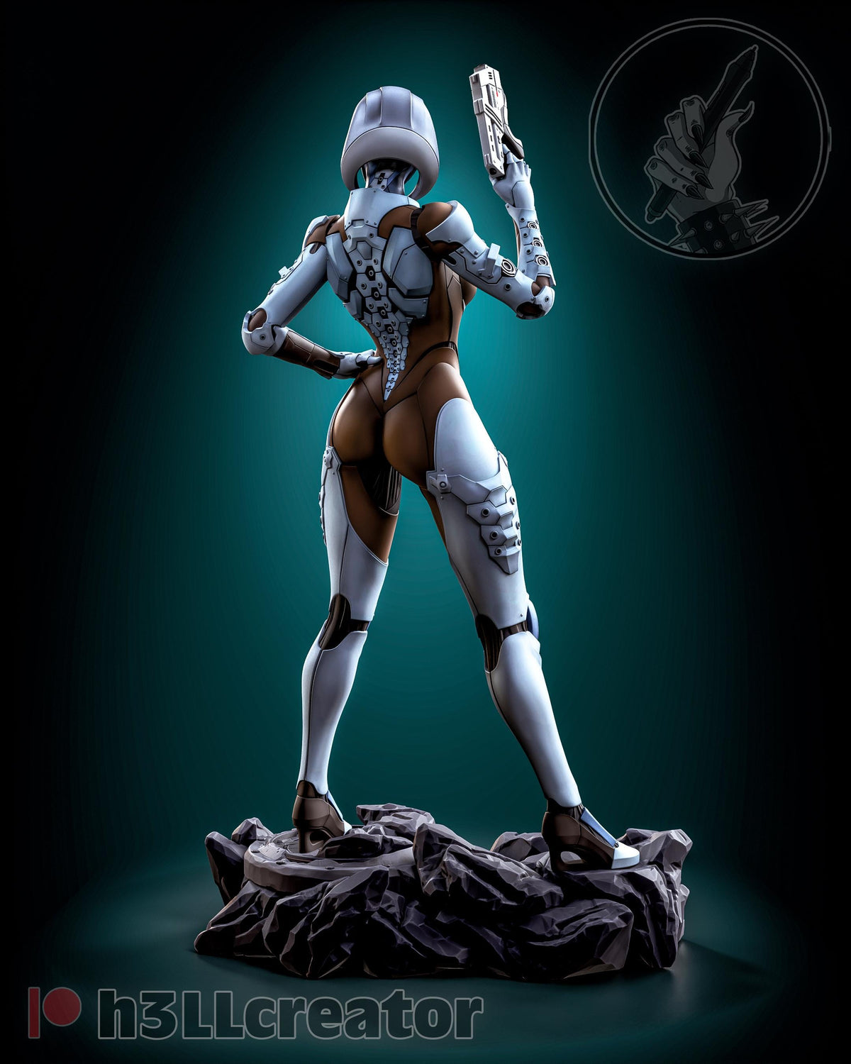 EDI Figure - Mass Effect - 3D printed miniature detail view