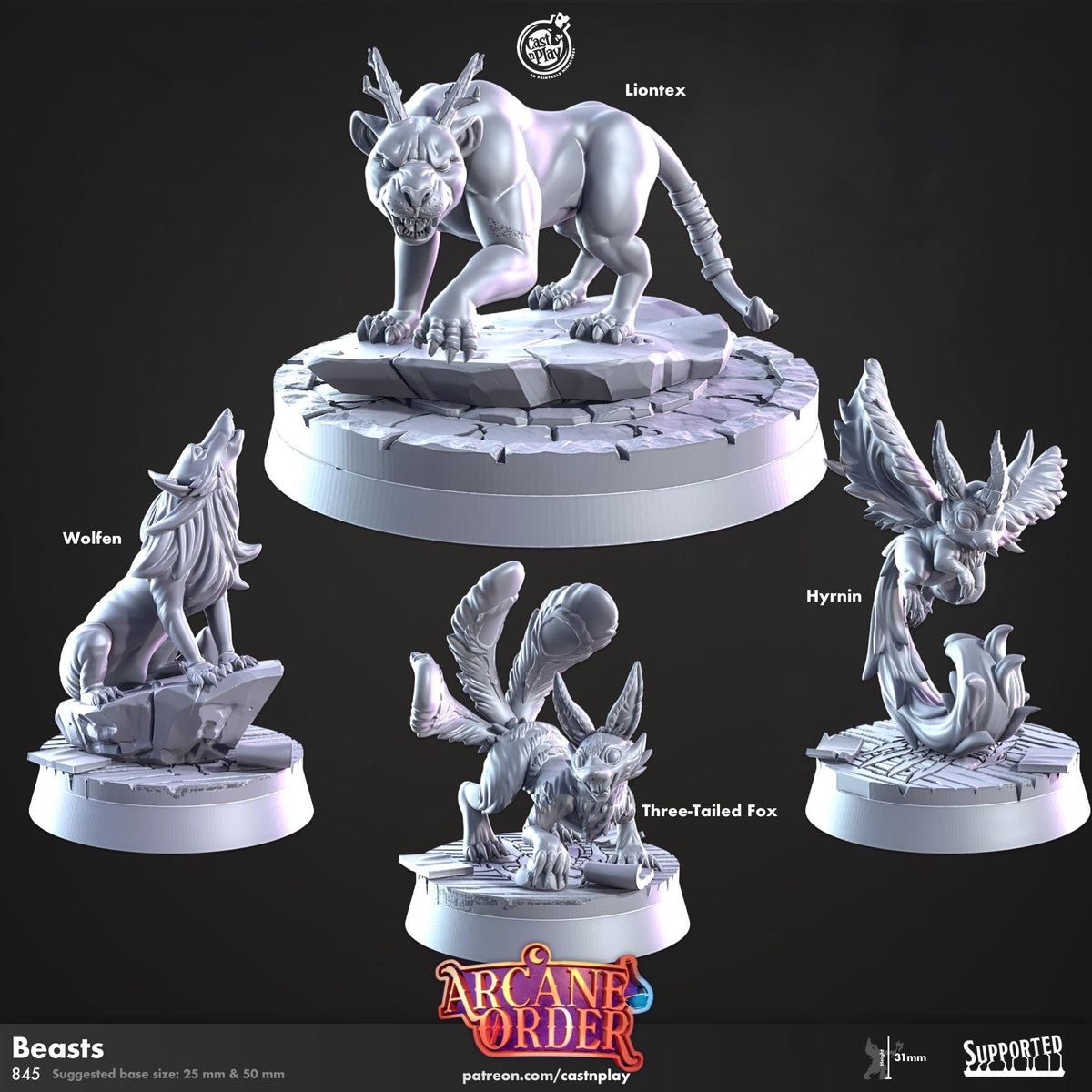 Animal Companion Miniature - resin tabletop miniature front view