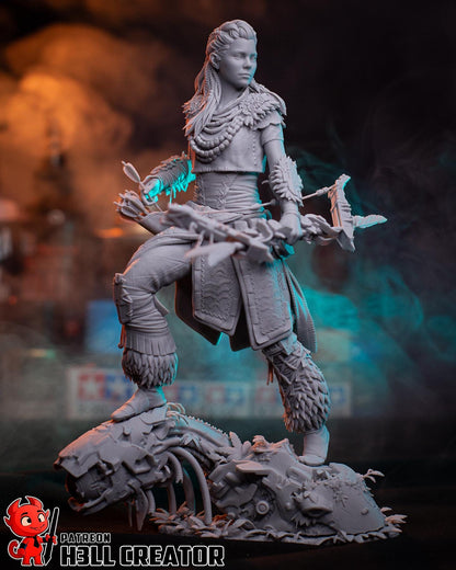 Aloy Horizon Zero Dawn Figure - resin tabletop miniature alternate angle
