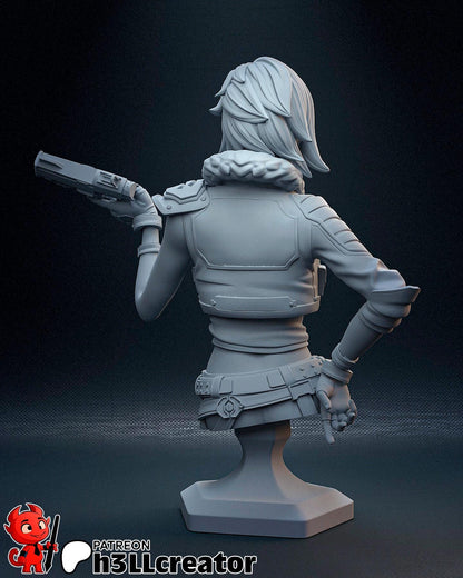 Lilith Borderlands 3 Bust - 3D printed miniature detail view