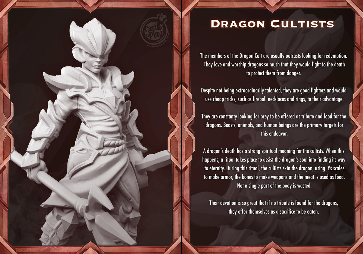 Human Cultist Fighter Miniature - resin tabletop miniature alternate angle