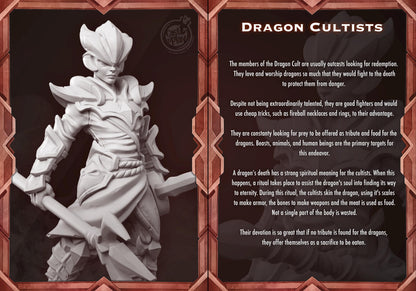 Human Cultist Fighter Miniature - resin tabletop miniature alternate angle