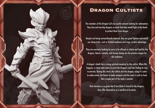 Human Cultist Fighter Miniature - resin tabletop miniature alternate angle