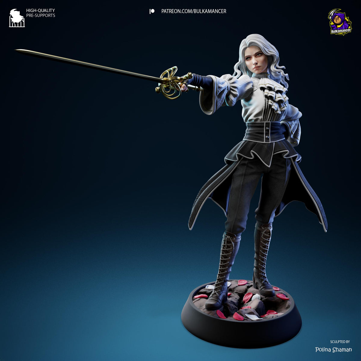 Maelle Figure - Clair Obscur: Expedition 33 - 3D printed miniature detail view