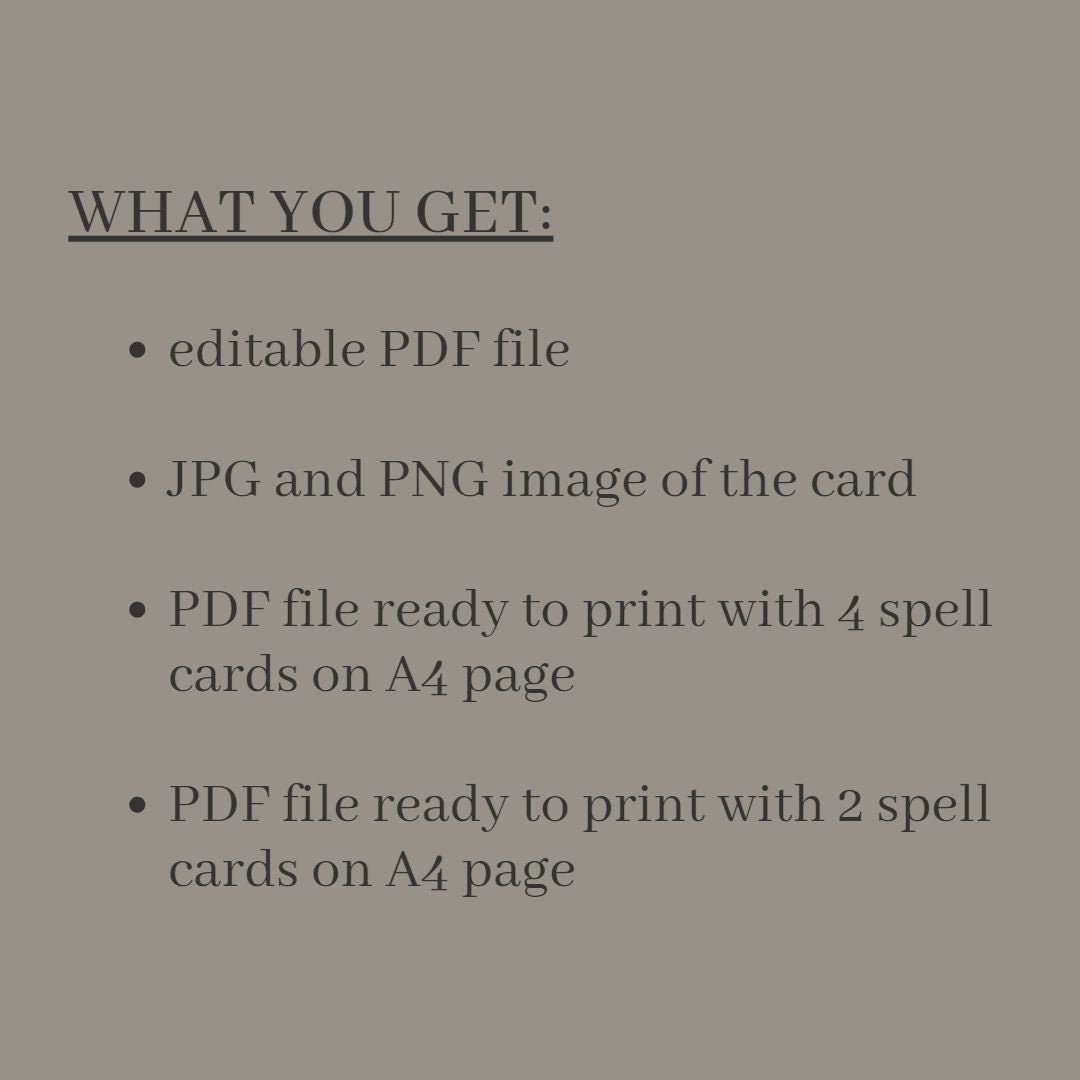 Fillable Spell Cards - printable tabletop RPG resource preview
