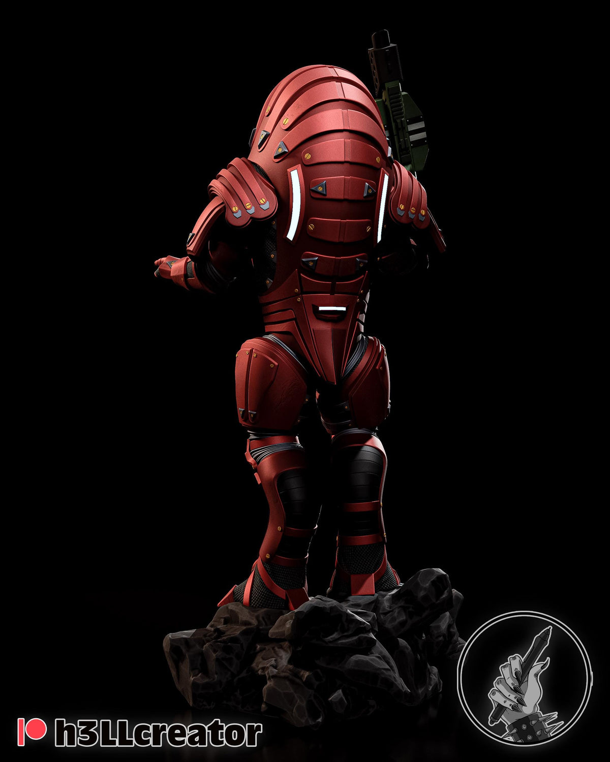 Wrex Figure - Mass Effect - resin tabletop miniature alternate angle