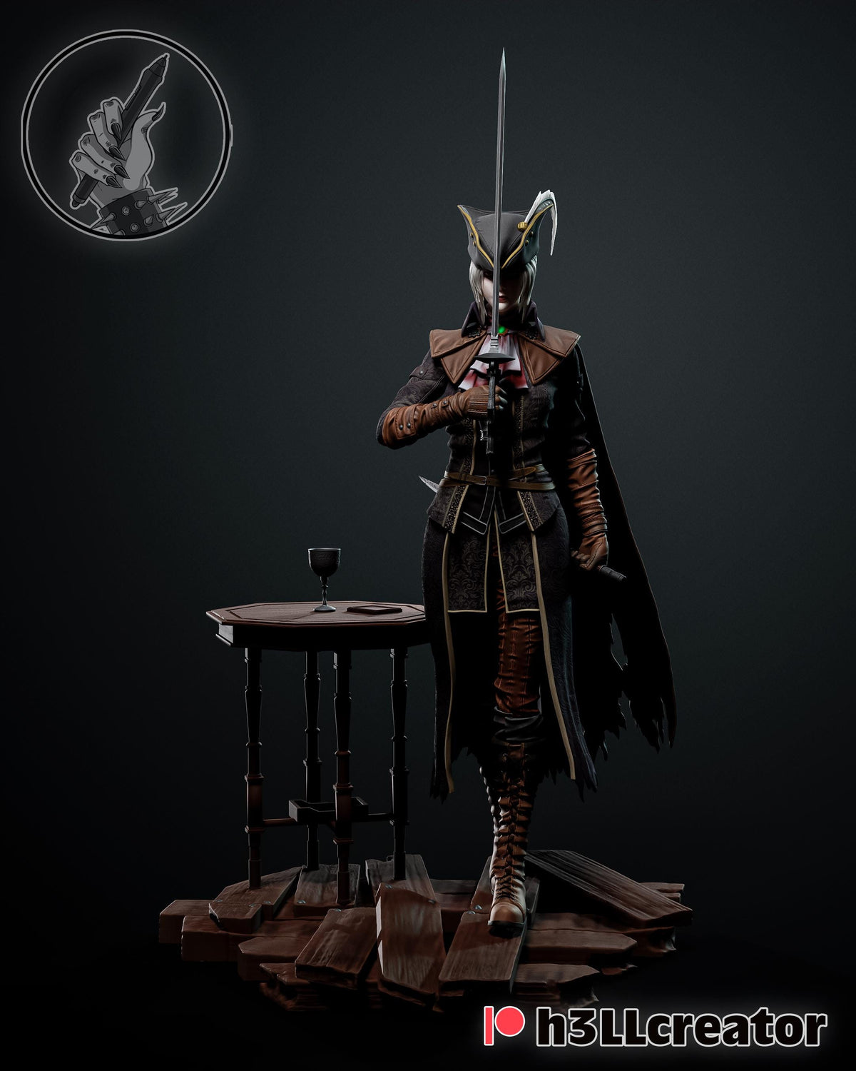 Lady Maria Bloodborne Figure - resin tabletop miniature front view