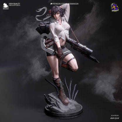 Lady Devil May Cry 3 Figure - resin tabletop miniature front view