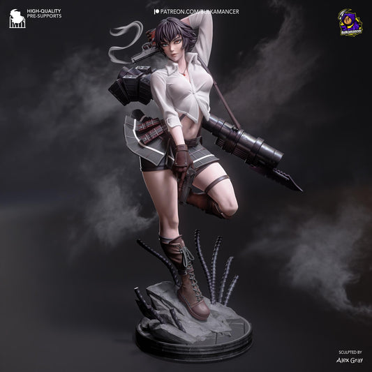 Lady Devil May Cry 3 Figure - resin tabletop miniature front view