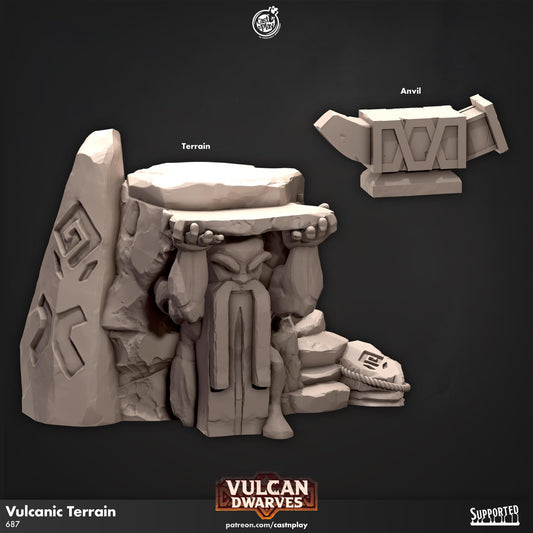 Vulcan Dwarves Dwarf Miniature Terrain - resin tabletop miniature front view