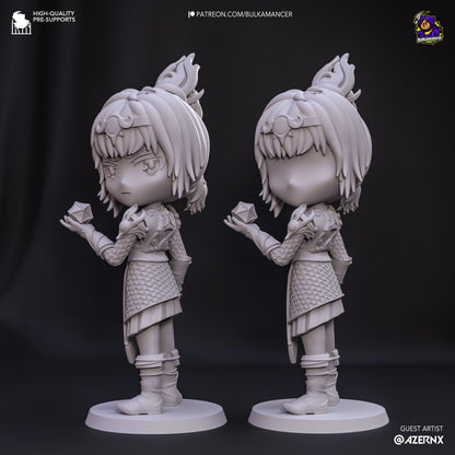 Shadowheart Chibi Figure - Baldur's Gate 3 - paintable tabletop miniature product view