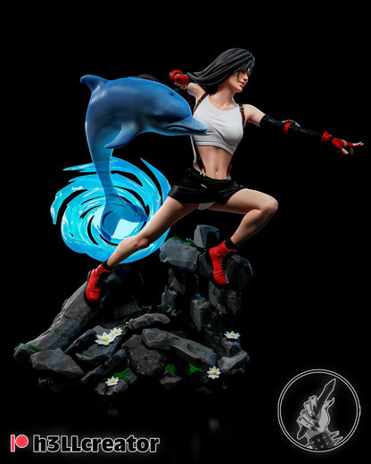 Tifa Lockhart Figure - Final Fantasy VII - resin tabletop miniature alternate angle