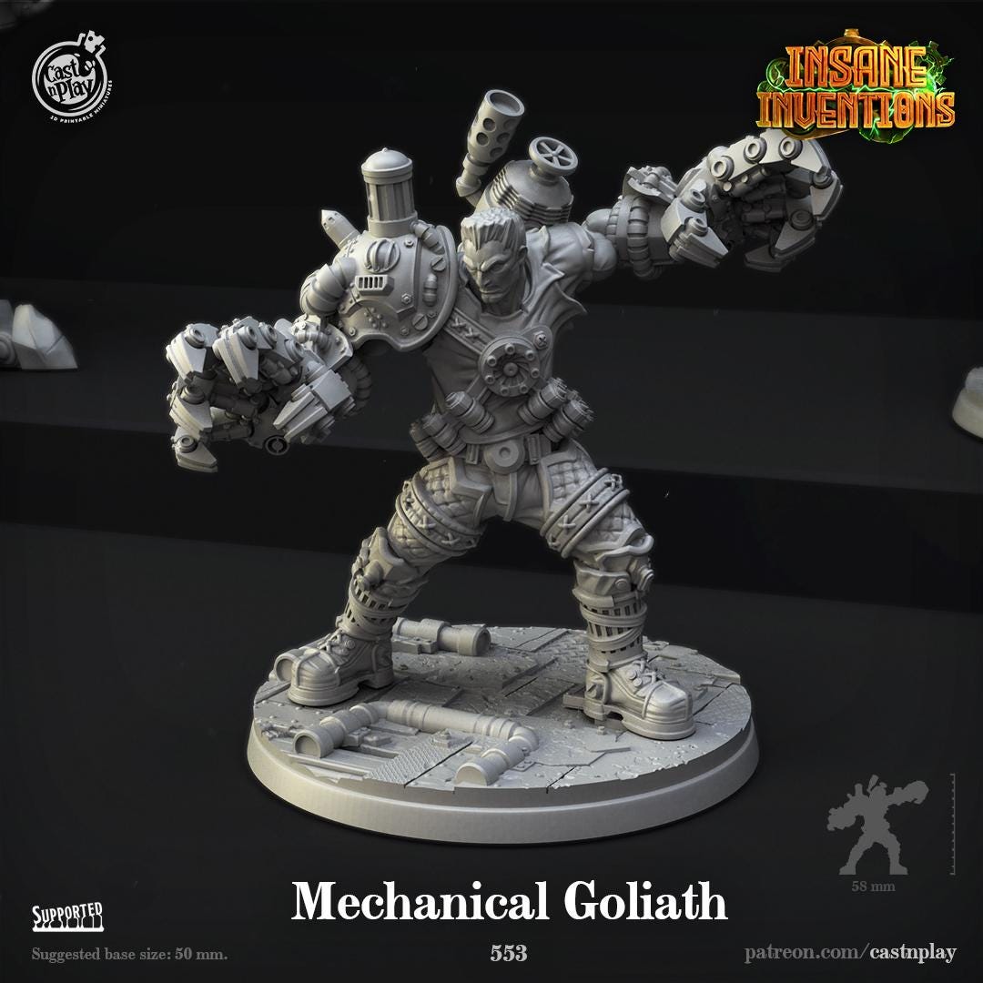 Warforged Fighter Miniature - resin tabletop miniature front view