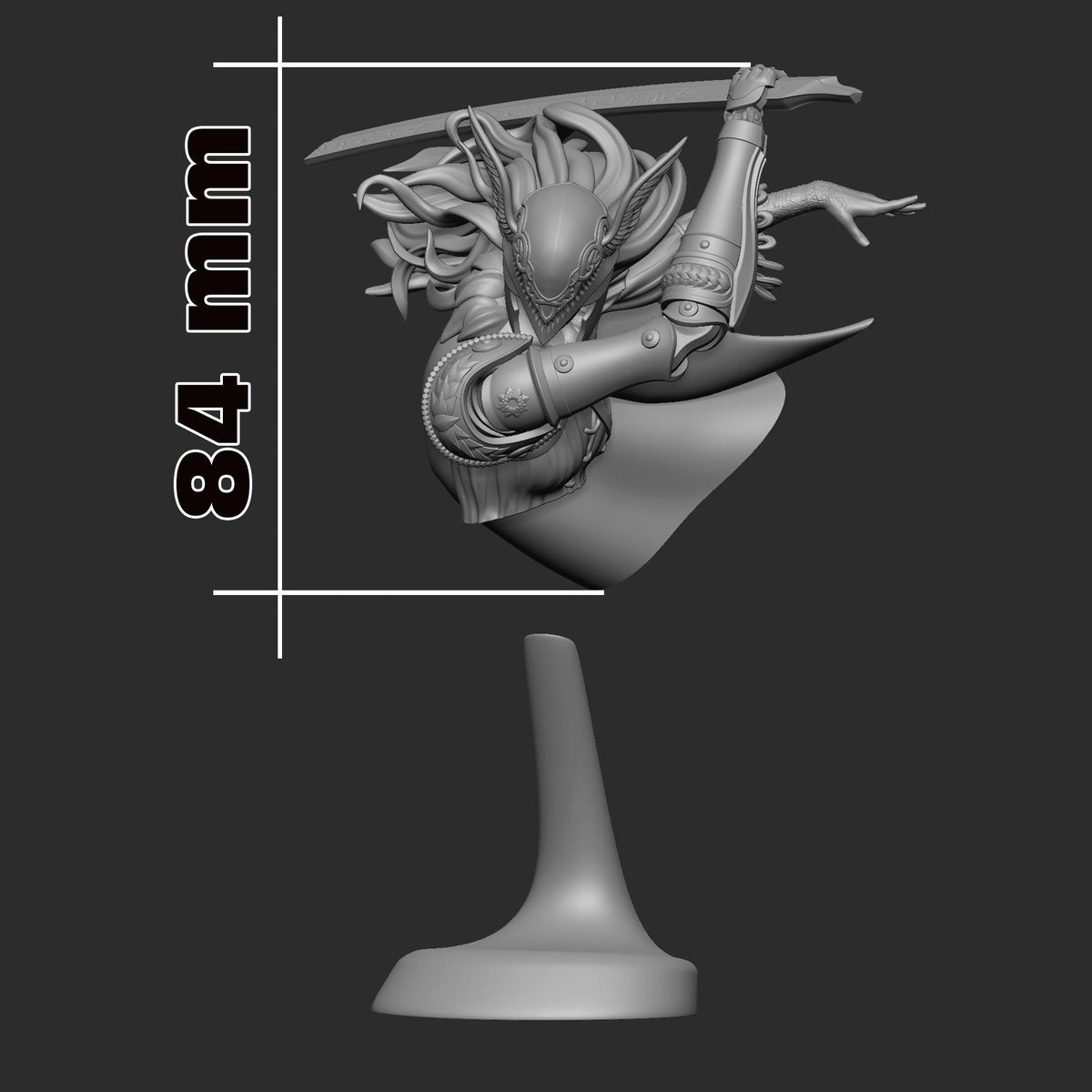 Malenia Bust - Elden Ring - resin tabletop miniature alternate angle