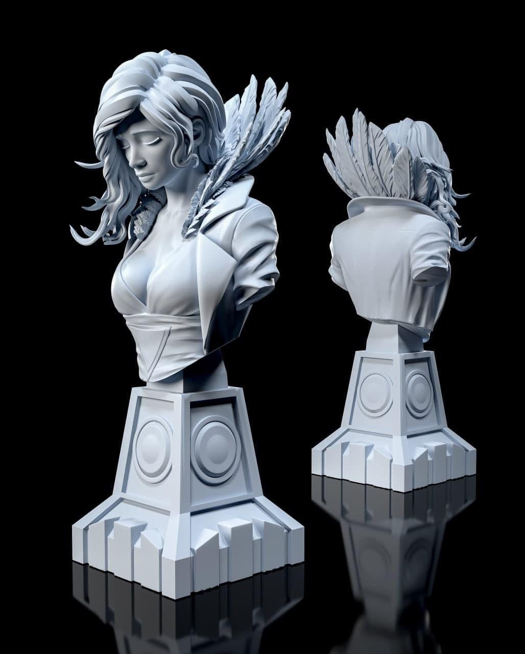RED Transistor Bust - resin tabletop miniature front view