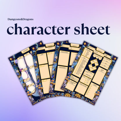 Character Sheet - digital download preview