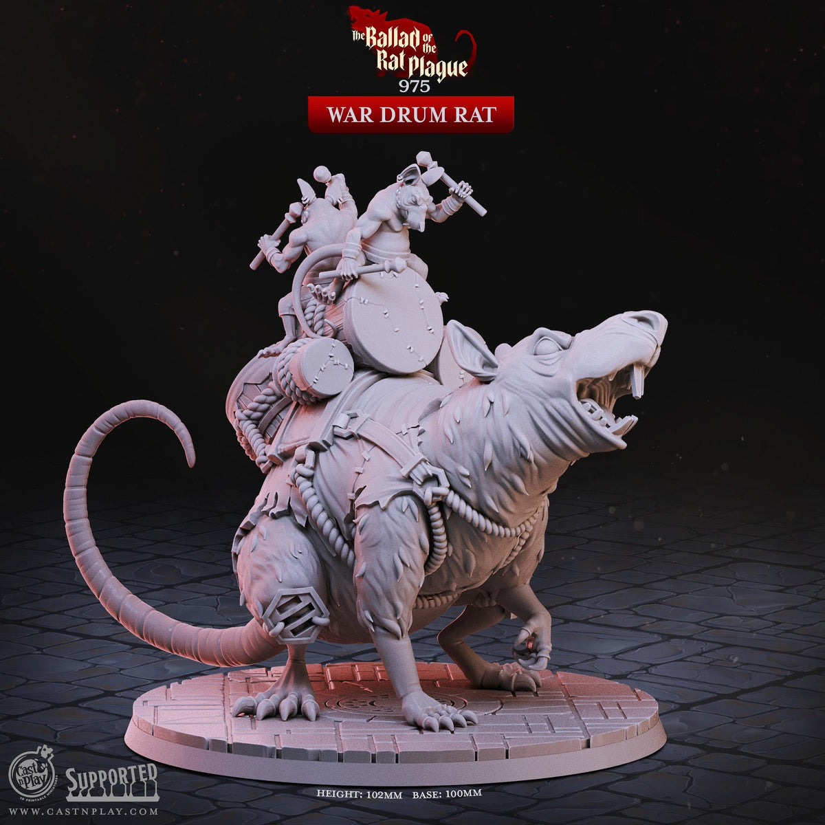 Ratfolk Miniature - resin tabletop miniature alternate angle