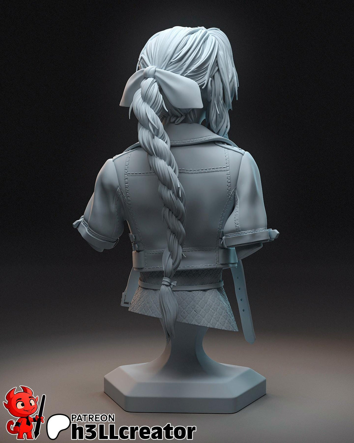 Aerith Bust - Final Fantasy VII - 3D printed miniature detail view