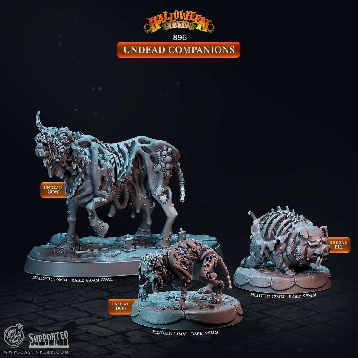 Undead Companion Miniature - resin tabletop miniature front view