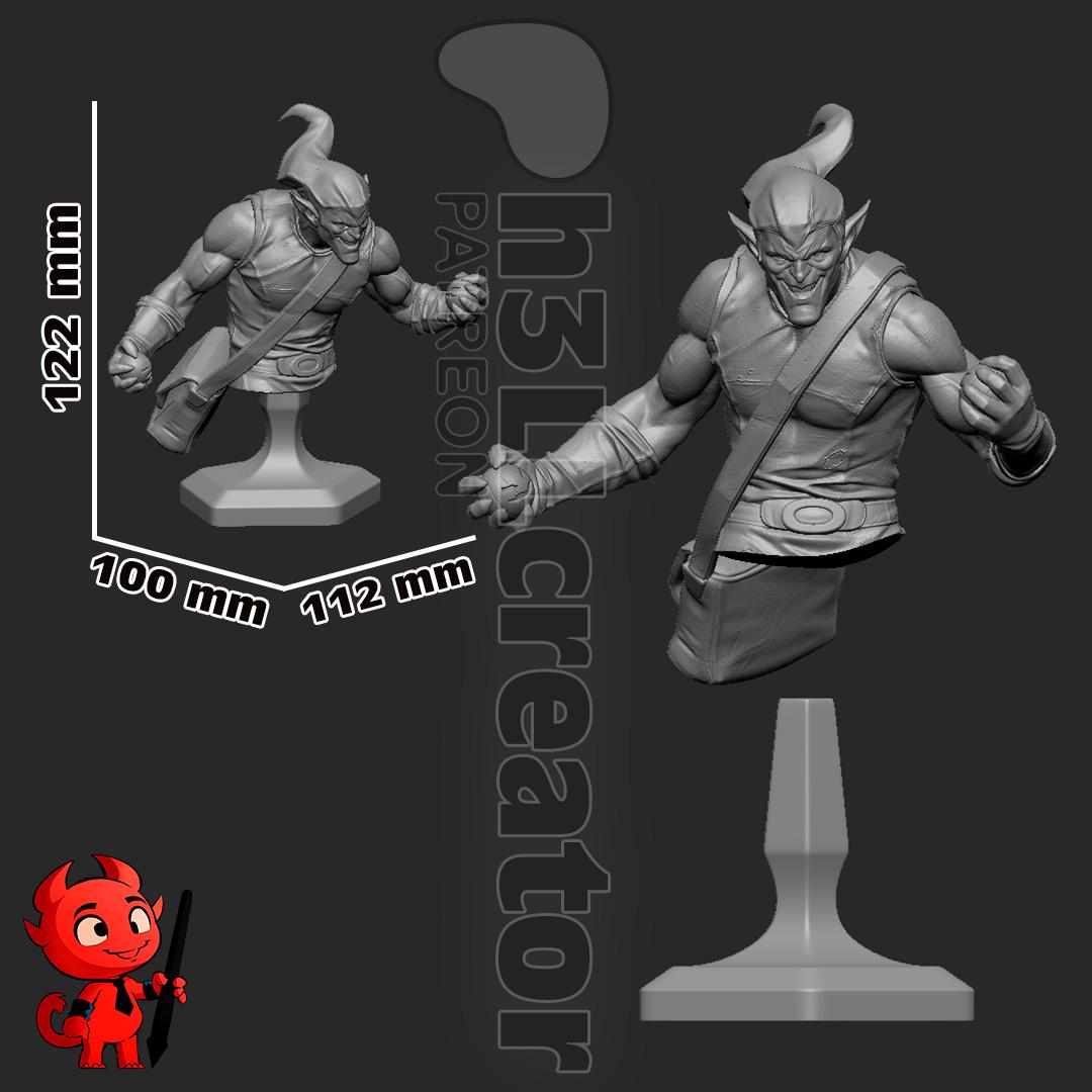 Green Goblin Bust - Spider-Man - paintable tabletop miniature product view